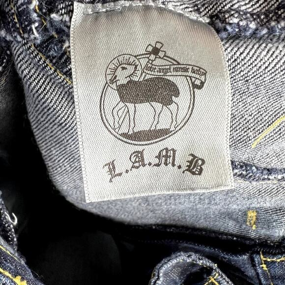 L.A.M.B. Gwen Stefani Y2k Dark Wash Denim Skinny Jeans Zipper Ankle Top Stitch 2 - Picture 6 of 7